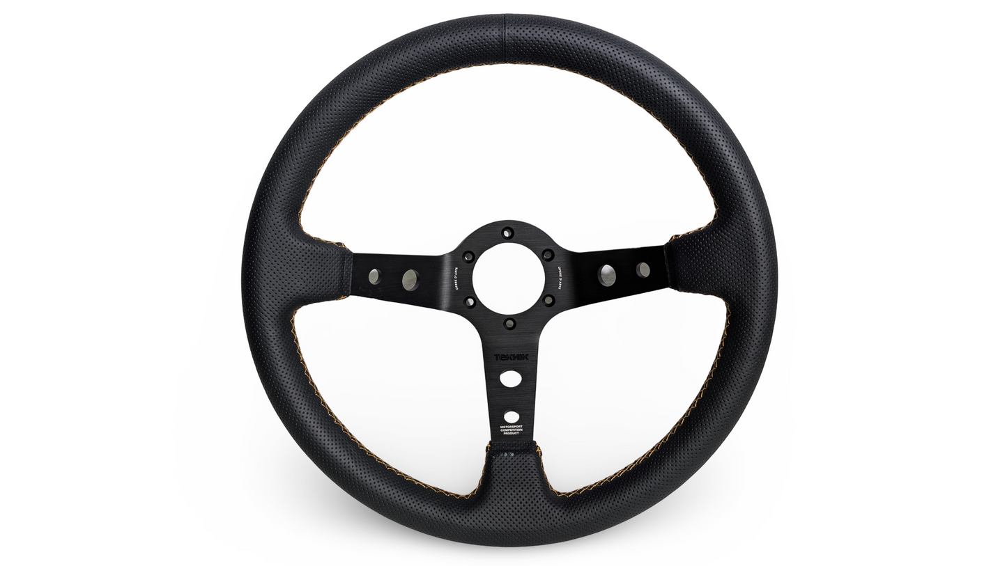 S1H - 350mm + 100mm - Steering Wheel - Gold Stitch (Micro)