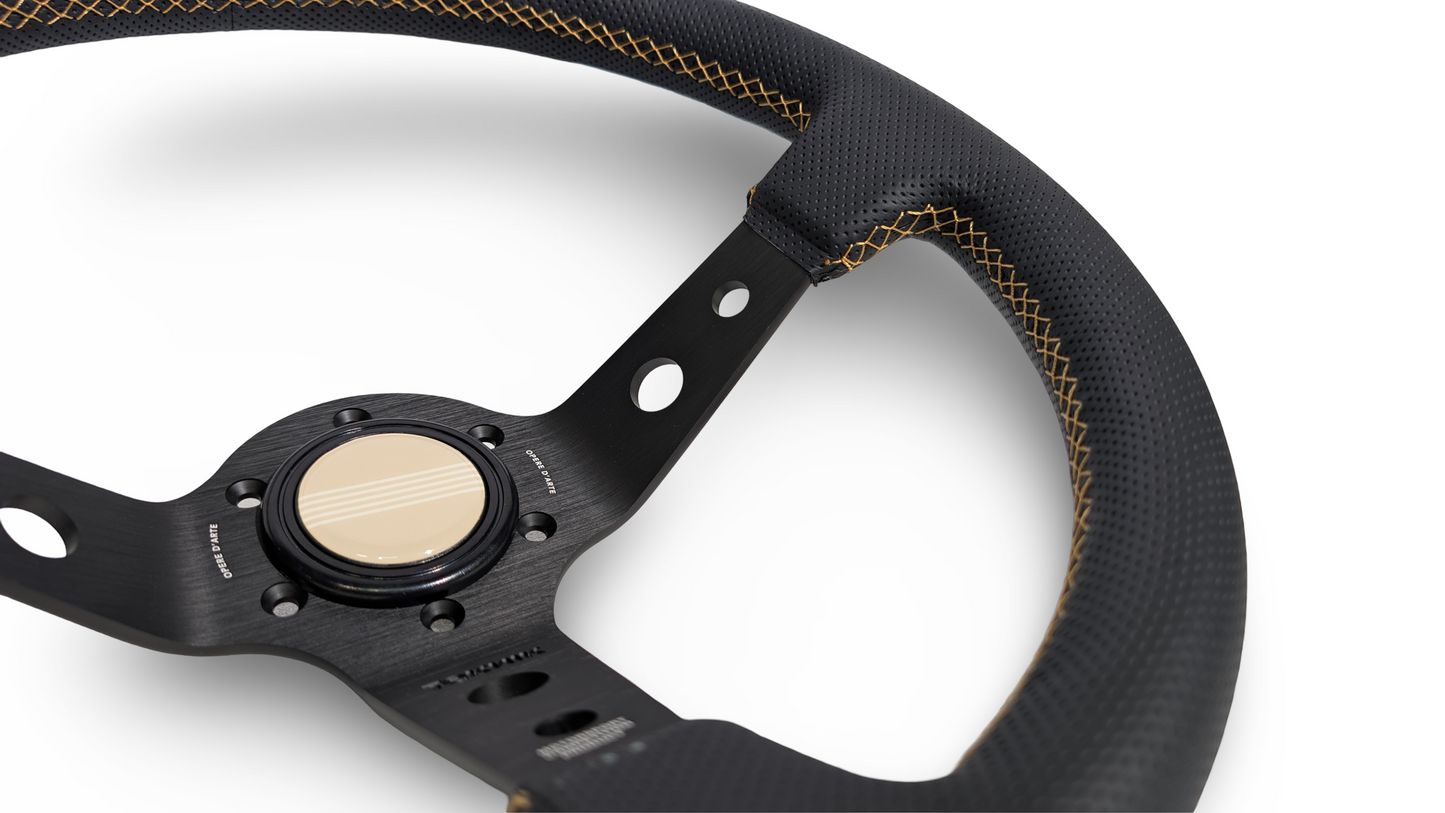 S1H - 350mm + 100mm - Steering Wheel - Gold Stitch (Micro)