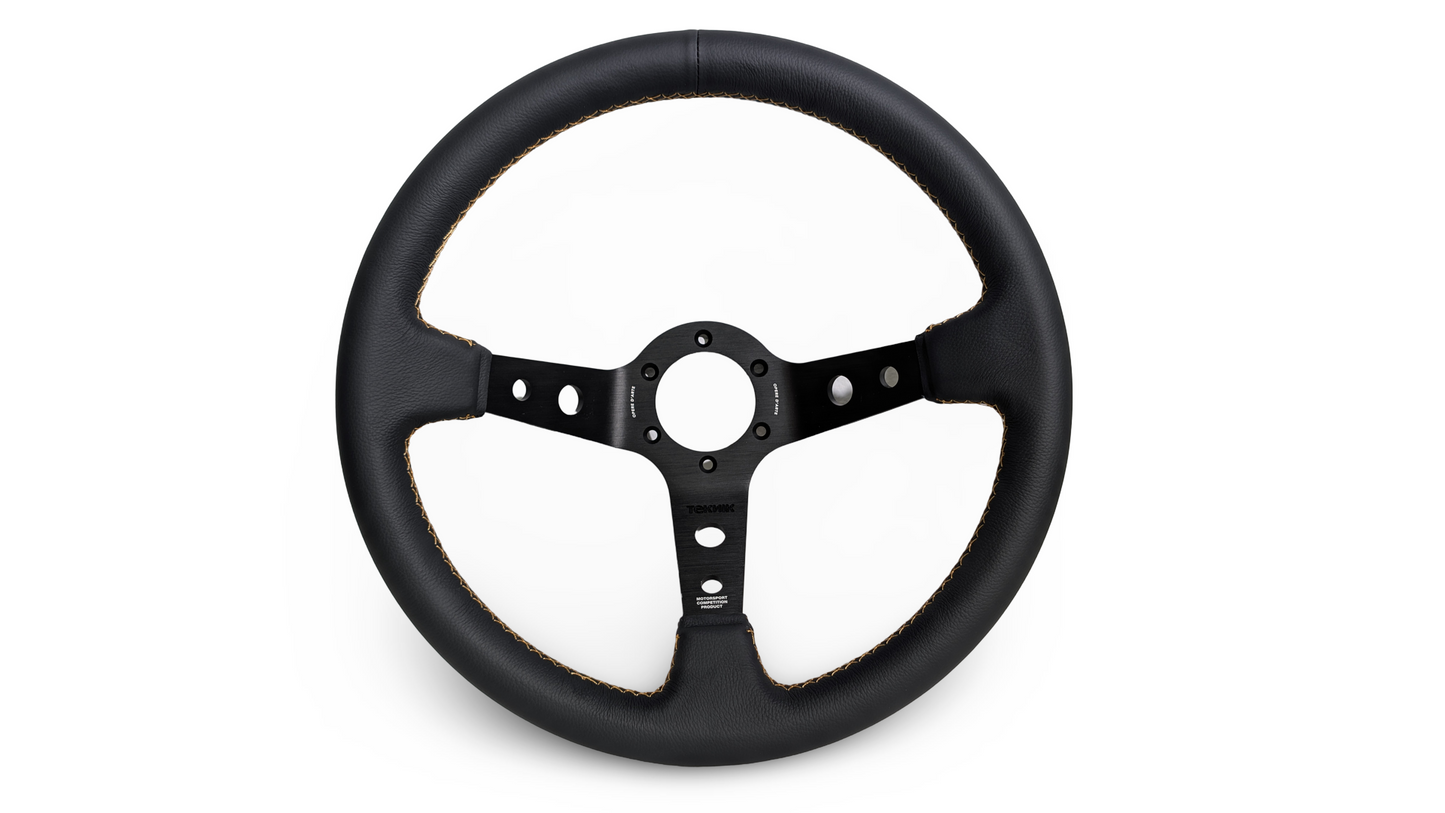 S1H - 350mm + 100mm - Steering Wheel - Gold Stitch (Micro)