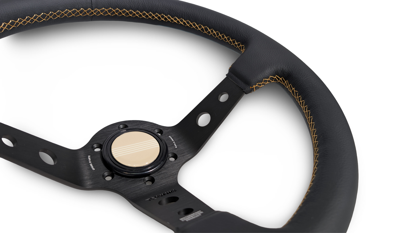 S1H - 350mm + 100mm - Steering Wheel - Gold Stitch (Micro)