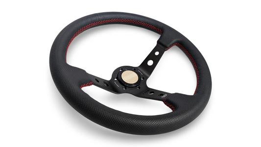 S1H - 350mm + 100mm - Steering Wheel - Red Stitch (Micro)