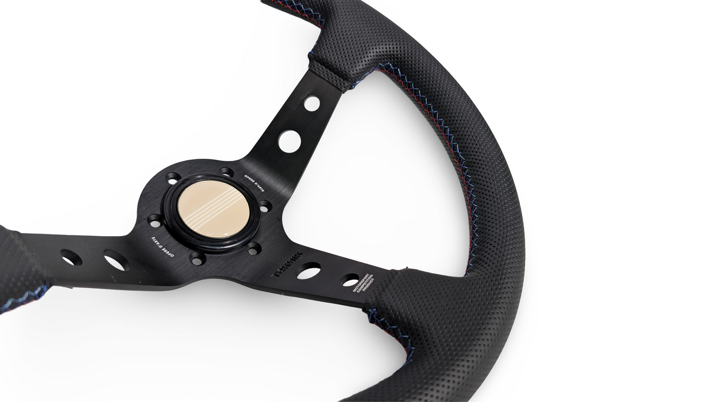 S1H - 350mm + 100mm - Steering Wheel - Tri-Color Stitch (Micro)